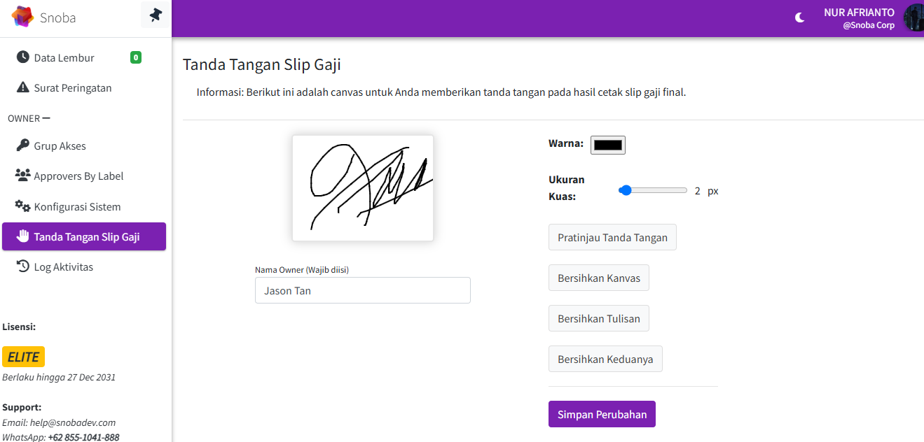 Tanda Tangan Slip Gaji