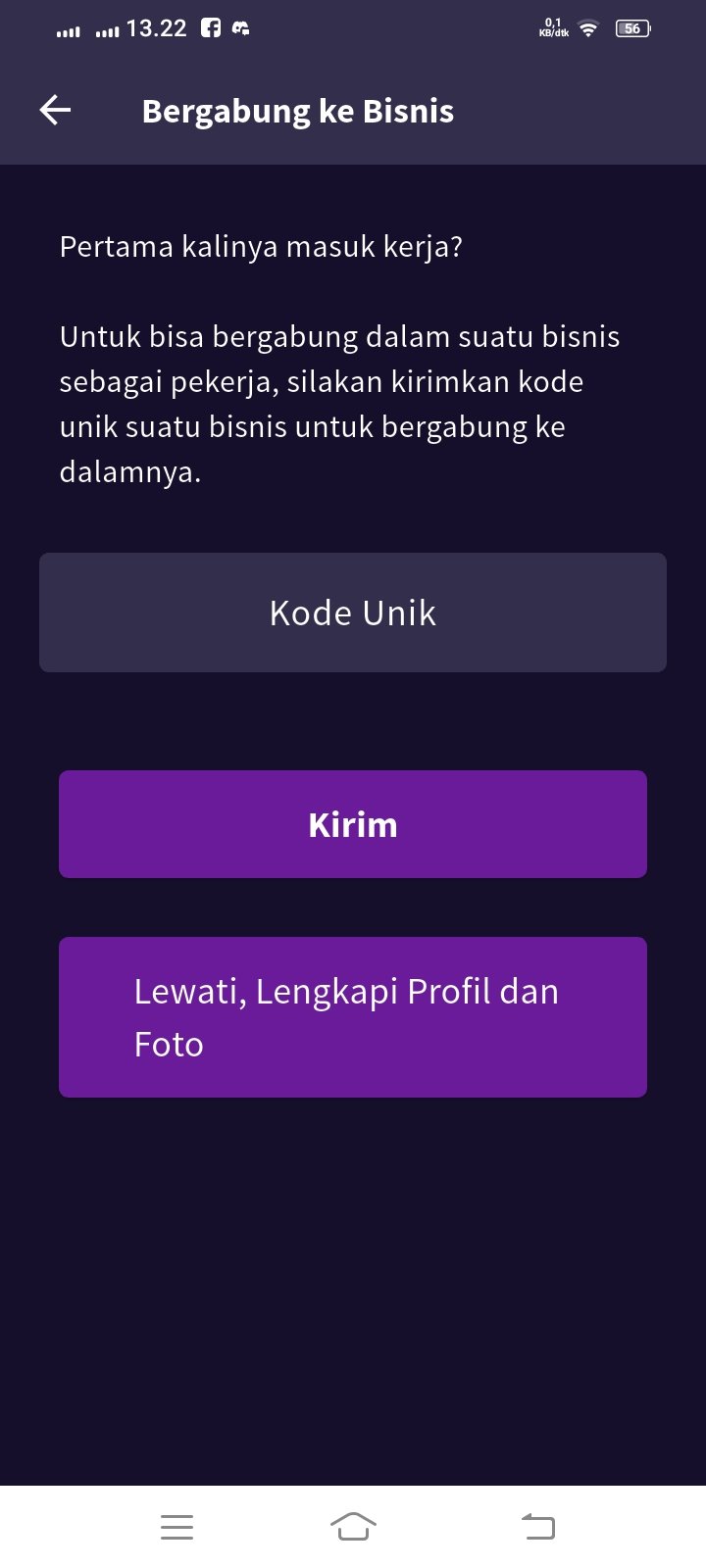 masukkan kode bisnis
